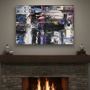 HANDCRAFTED Abstract Painting HANDMADE Artwork HANDPAINTED Wall Art Decor